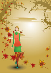 illustration of the  joyful autumn
