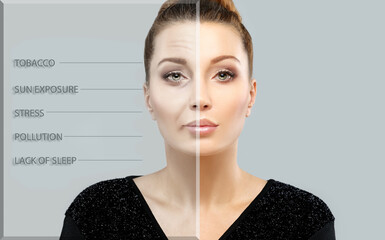 External factors promoting skin ageing. (UV, Pollution, cigarette)	

