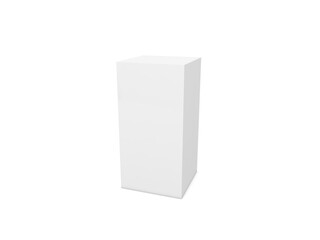 White packing box mock up on a white background. 3d render illustration.