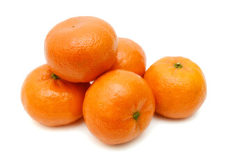 Ripe mandarin citrus isolated tangerine mandarine orange on white background. 