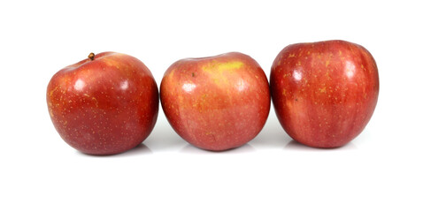 Fresh red apples isolated on white background 