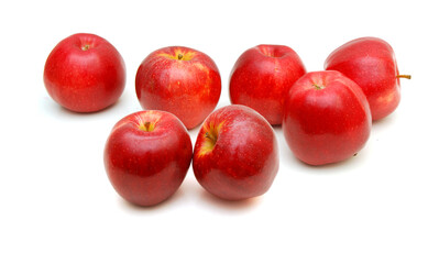 Fresh red apples isolated on white background 