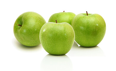 Fresh red apples isolated on white background 