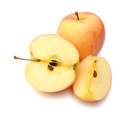 Fresh red apples isolated on white background 