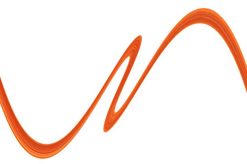 Swirled long red hair strand on white, isolated