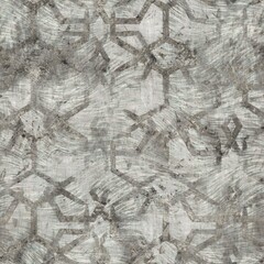 Seamless Pattern Aged Old Grungy Dirty Design. High quality illustration. Detailed worn messy stained wrinkled tough surface material. Geometric line pattern overlay.