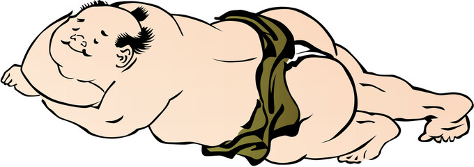 浮世絵 相撲取り その15 Wall Mural Wallpaper Murals Kimasa