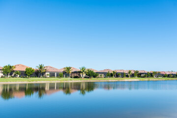 Fototapeta na wymiar Beautiful background of a residential Florida golf community