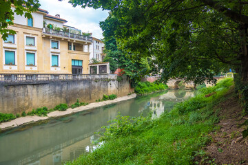 Fototapeta na wymiar View of Retrone river in Vicenza, Italy
