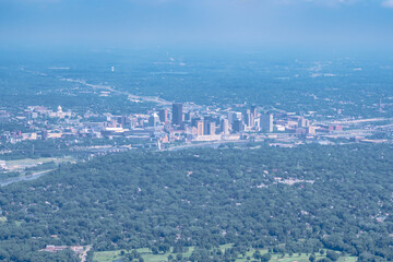 aerial view of major american city minneapolis minnesota