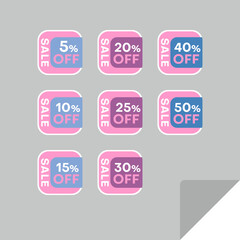 Set of discount labels. Timeless easy-to-read design.