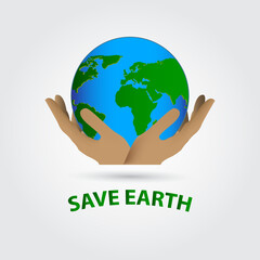 Save The Earth Vector Design For Banner Print and Greeting Background