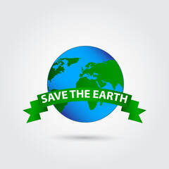 Save The Earth Vector Design For Banner Print and Greeting Background