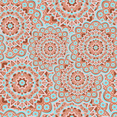 Persian medallion flower seamless ornament design.
