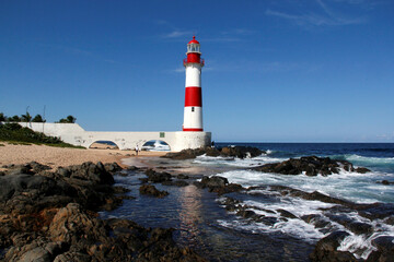 salvador, bahia / brazil - september 4, 2013: view of the lighthouse of Itapua or lighthouse of...