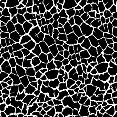 Somali giraffe black white vector seamless pattern