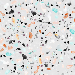 Terrazzo Texture Vector. Flooring Seamless Pattern
