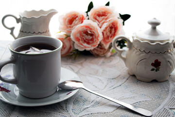 tea and flowers