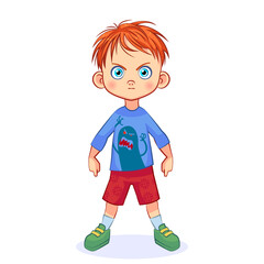 Children's serious determined emotion.