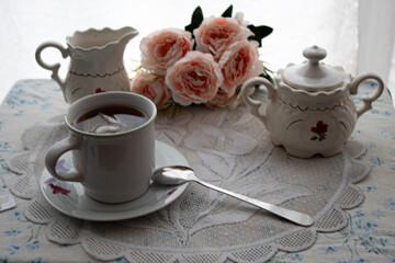 tea and flowers