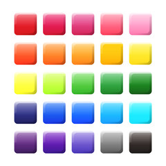 立体の四角いボタンアイコンセット