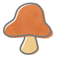 水彩風の秋のきのこ