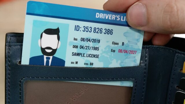 Man showing driving license, closeup