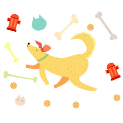 the dog runs and dreams of hydrants, balls, cats and bones.