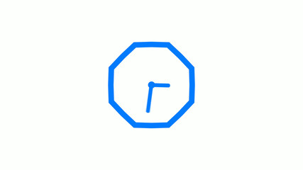 New counting down aqua clock icon on white background,Clock icon