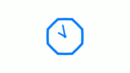 Counting down 12 hours clock icon on white background,Clock icon