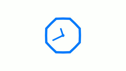 Counting down 12 hours clock icon on white background,Clock icon