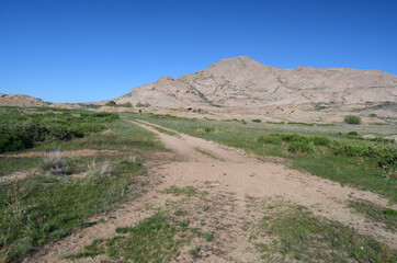 Mountain range Bektau- Ata. Tract Bektau- Ata. Central Asia Kazakhstan.