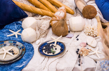 Beach Themed Ocean Wedding Reception Decorations. Party Centerpiece with Starfish