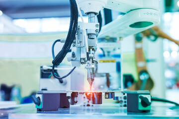 soldering iron tips of automated manufacturing soldering and assembly pcb board