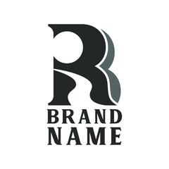 Initial R with landscape logo creative concept