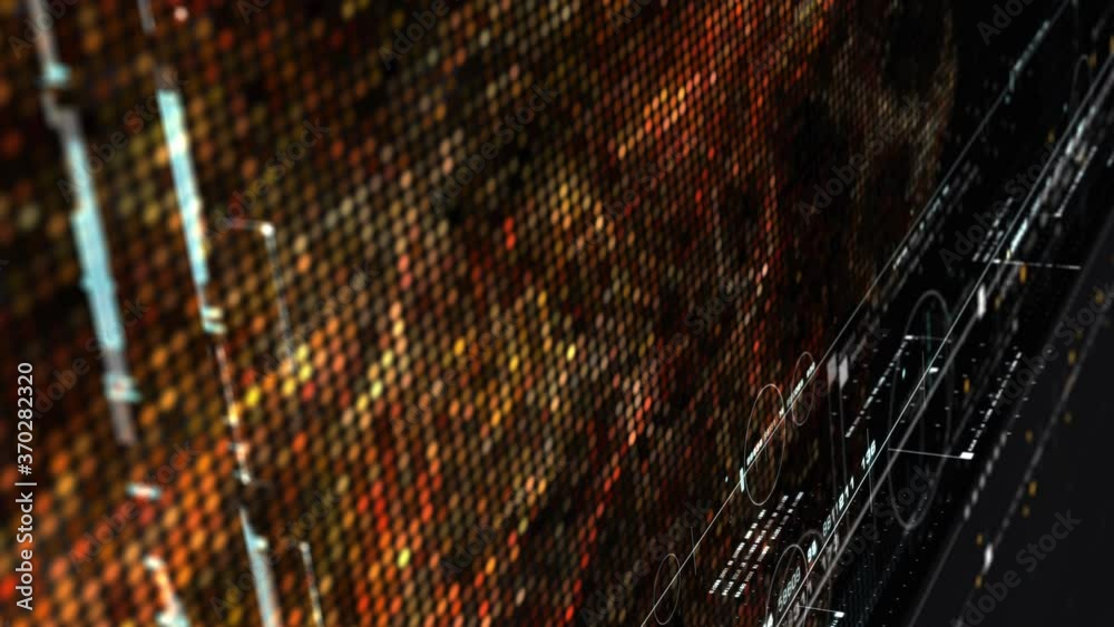 Poster Futuristic holographic data sequence simulation of artificial neural networks intelligence analysis head up display background