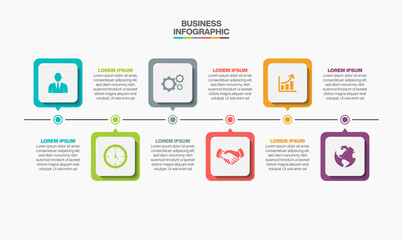 Business data visualization. timeline infographic icons designed for abstract background template milestone element modern diagram process technology digital marketing data presentation chart Vector