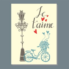 vintage bicycle with flowers