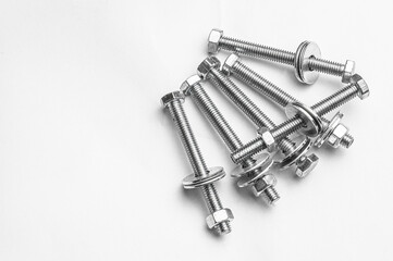 Components for fastening and repair, white background with text field