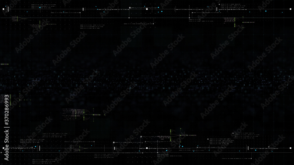 Leinwandbilder Futuristic holographic data sequence simulation of artificial neural networks intelligence analysis head up display background