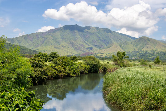 River, Meadows, and Mountains in a Tropical Countryside - Zambales, Philippines