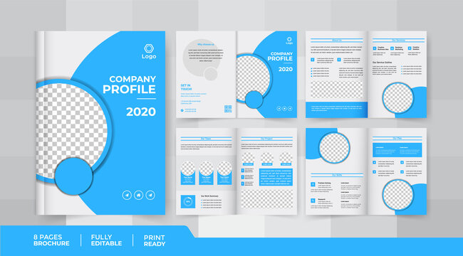 8 pages company business brochure design use for multipurpose business promotion