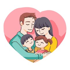 Beautiful Family Love Vector Illustration