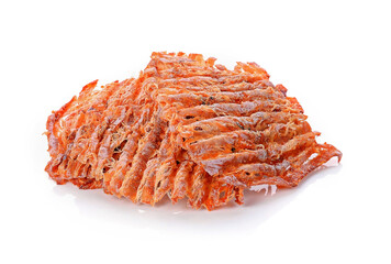 dried squid isolated on white background