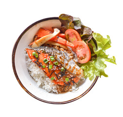 Salmon teriyaki steak,japanese food style