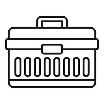 Window installation tool box icon. Outline window installation tool box vector icon for web design isolated on white background
