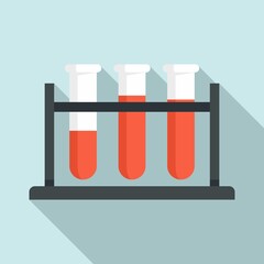 Gynecologist test tubes icon. Flat illustration of gynecologist test tubes vector icon for web design