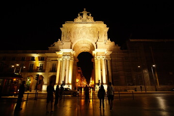 Fototapeta premium Portugal, cityscape of the night of Lisbon