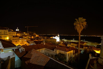 Portugal, cityscape of the night of Lisbon