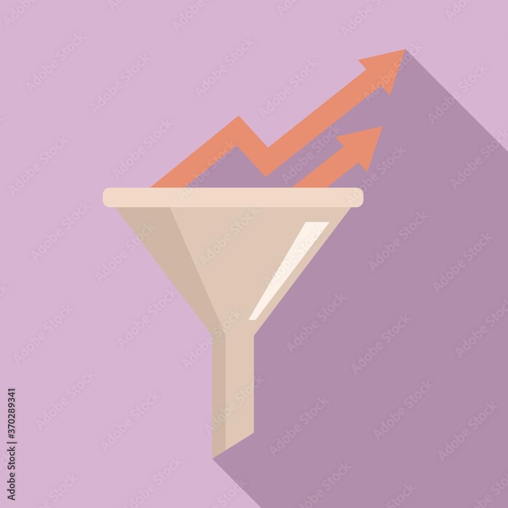 Poster conversion rate graph funnel icon. flat illustration of conversion rate graph funnel vector icon for